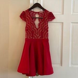 Red lace dress